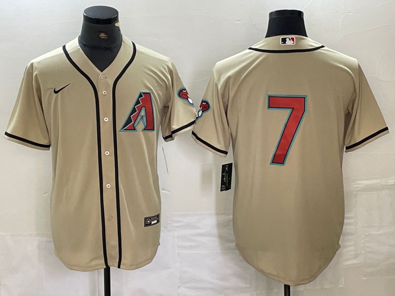 Men Arizona Diamondback #7 No name Cream Game Nike 2024 MLB Jersey->arizona diamondback->MLB Jersey